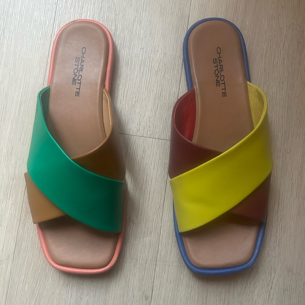Charlotte Stone Kingston Mulitcolor Sandals size 10